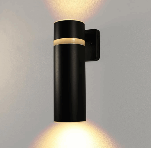 Outdoor Porch Lights Up and Down Modern E26 Wall Sconces Waterproof Patio Light Fence Lamparas Aluminum Cylinder Front Door Lamp Matte Black
