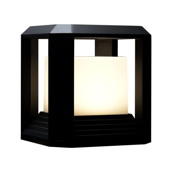 Outdoor Post Lights, High Voltage Wired Outdoor Column Lights, 9.88" Wooden Fence Deck Patio Garden, LED Waterproof Lantern 20W 3000K Modern Black Pillar Lamp ETL certificated... - Image 2