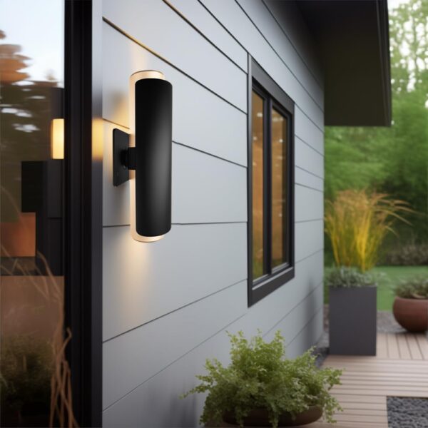 Outdoor Wall Sconce, Up and Down Modern Porch Light, Waterproof Aluminum Exterior Light Fixture, Fence and Pillar Lighting for Patio, Garage, Driveway, and Outdoor Spaces - Image 4