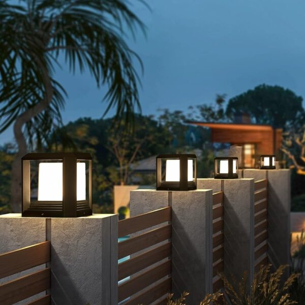 Outdoor Post Lights,Fits 5.91"x5.91"x6.34" Wooden Fence Deck Patio Garden, LED Lamp Post Waterproof Lantern 20W 3000K Modern Black Outdoor Column Lamps ETL certificated… - Image 8