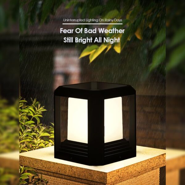 Outdoor Post Lights, High Voltage Wired Outdoor Column Lights, 9.88" Wooden Fence Deck Patio Garden, LED Waterproof Lantern 20W 3000K Modern Black Pillar Lamp ETL certificated... - Image 8