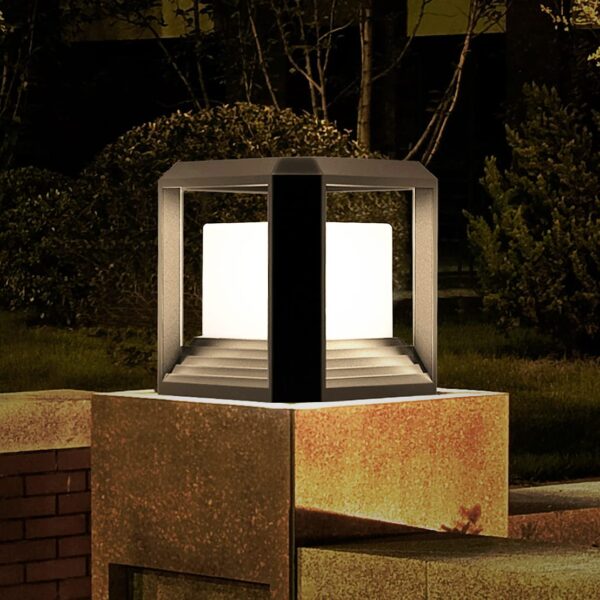 Outdoor Post Lights, High Voltage Wired Outdoor Column Lights, 9.88" Wooden Fence Deck Patio Garden, LED Waterproof Lantern 20W 3000K Modern Black Pillar Lamp ETL certificated... - Image 6
