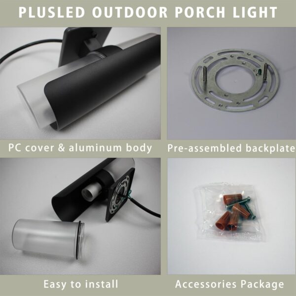 Outdoor Wall Sconce, Up and Down Modern Porch Light, Waterproof Aluminum Exterior Light Fixture, Fence and Pillar Lighting for Patio, Garage, Driveway, and Outdoor Spaces - Image 6