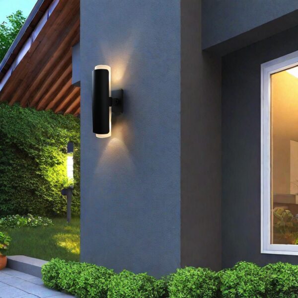 Outdoor Wall Sconce, Up and Down Modern Porch Light, Waterproof Aluminum Exterior Light Fixture, Fence and Pillar Lighting for Patio, Garage, Driveway, and Outdoor Spaces - Image 8