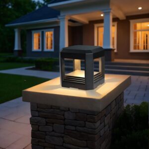 Outdoor Post Lights for Deck, Fence, and Yard - 5.94“ Hard Wired 120V Outdoor Column Lights, 13W 3000K LED Pillar Lights Outdoor for Garden Driveway Patio - ETL Listed Modern Exterior Lighting