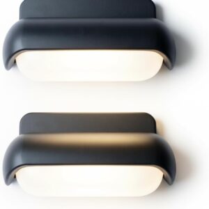 PLUSLED Modern Wall Sconce Outdoor Porch Light Waterproof Patio Lamp LED Wall Light Fixture Aluminum 13W 3000K Front Door Lamp for Indoor & Outdoor use Garden Yard 2 Pack