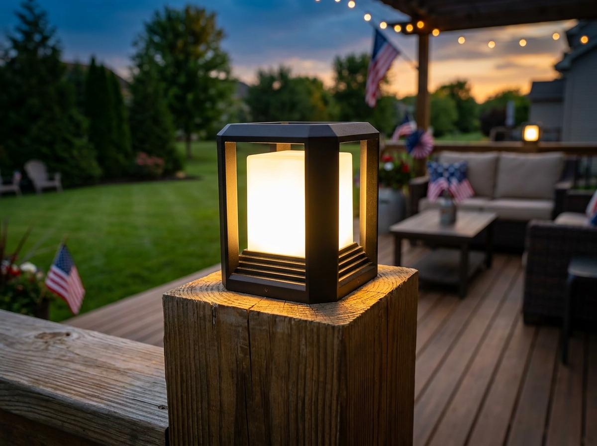 Product Spotlight: The PLUSLED 5.91″ 20W Deck-Cap LED Post Light Built for July 4th 2026 Backyard BBQs